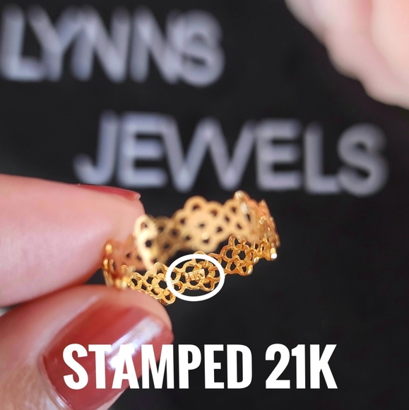 Flower Band 21K Real Gold - Picture 2 of 3